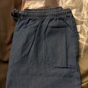 Elastic Denim pants with drawstring